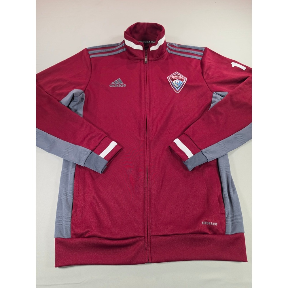Adidas Colorado Rapids MLS Soccer Training Jacket Burgundy Mens Small Aeroready